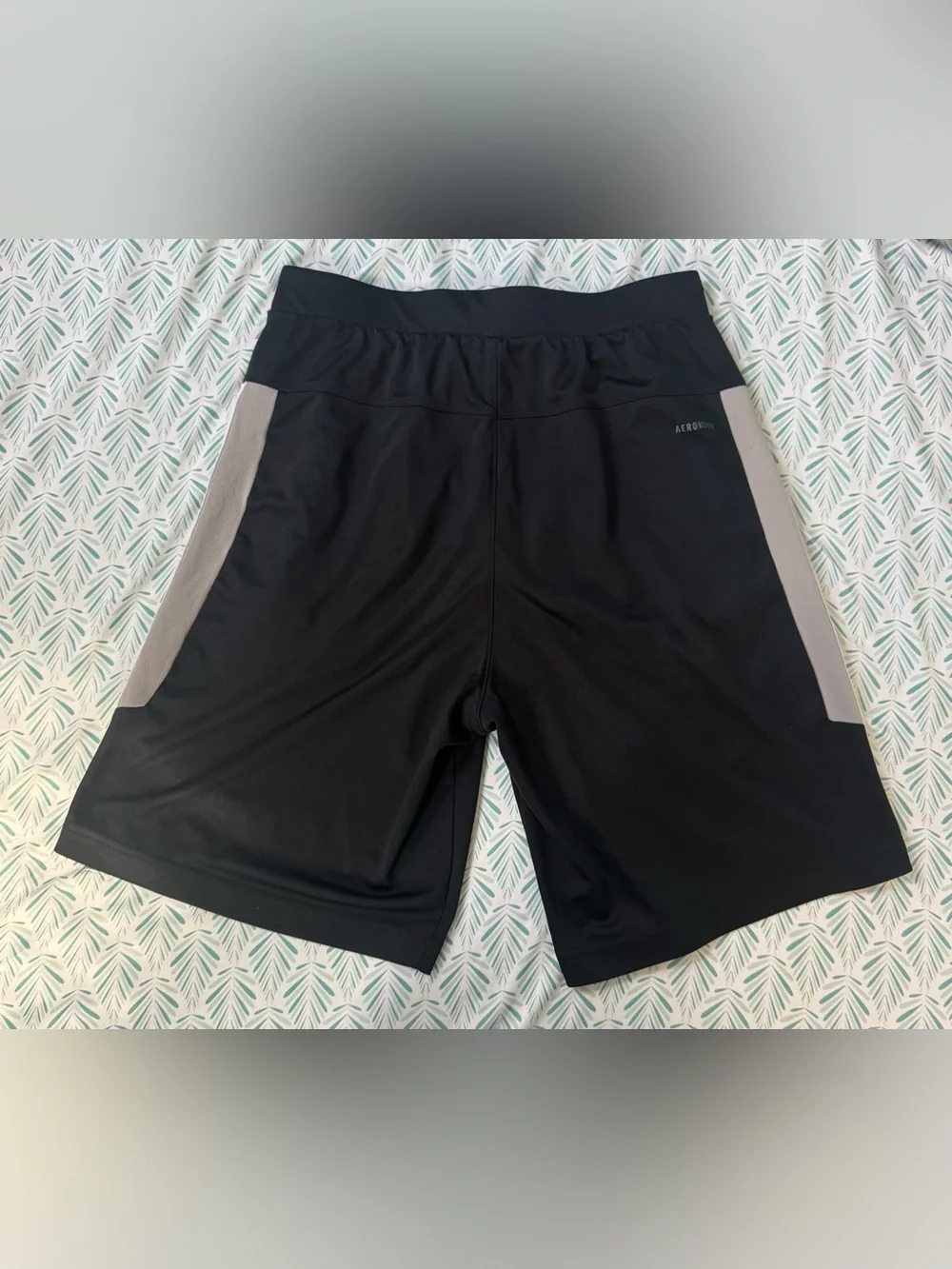 adidas Black Shorts with Gray Side Stripes